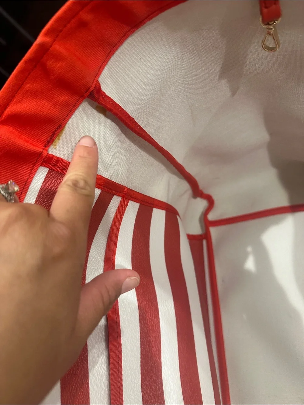 Kate Spade Red and white large tote bag
